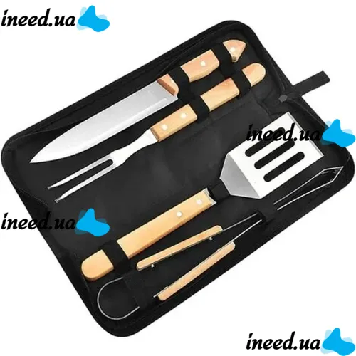 A universal set of barbecue tools 4 in 1 + a case, a set of accessories for barbecue, picnic and barbecue, Barbecue accessories in a case