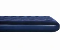 Inflatable Single mattress Avenli Flocked Air Bed Single 191x99x22cm up to 150 kg with velour coating, Inflatable bed for 1 place with pump Blue