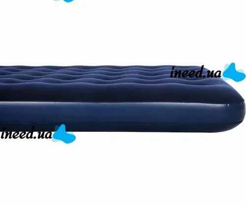 Inflatable Single mattress Avenli Flocked Air Bed Single 191x99x22cm up to 150 kg with velour coating, Inflatable bed for 1 place with pump Blue