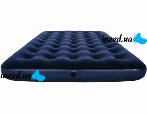 Inflatable Single mattress Avenli Flocked Air Bed Single 191x99x22cm up to 150 kg with velour coating, Inflatable bed for 1 place with pump Blue
