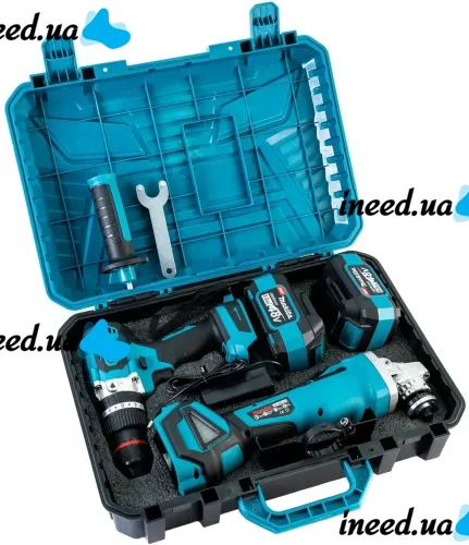 Акумуляторний набір Makita 2в1 Шуруповерт дриль DTW485 Болгарка DGA506ZPRO 48V 6Ah, Комплект електроінструментів Макіта 2 акумулятори в кейсі