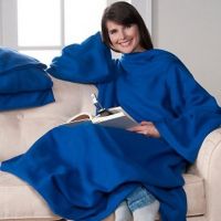 Плед з рукавами Snuggie Blanket синій і малиновий