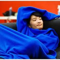 Плед з рукавами Snuggie Blanket синій і малиновий