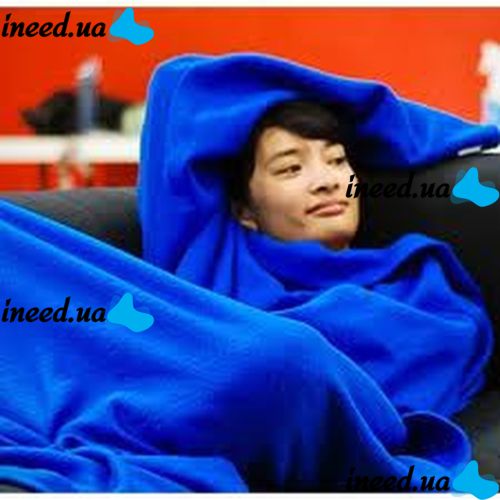 Плед з рукавами Snuggie Blanket синій і малиновий