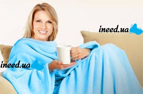 Плед з рукавами Snuggie Blanket синій і малиновий
