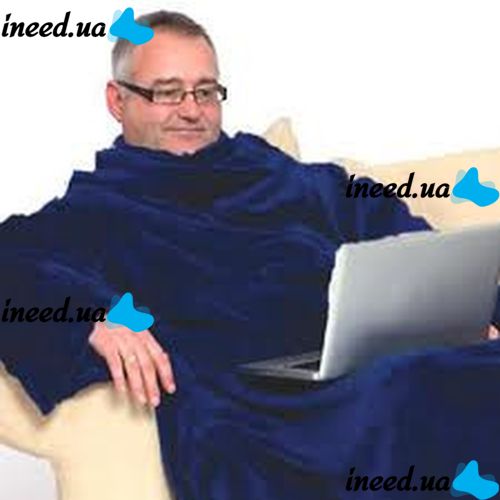 Плед з рукавами Snuggie Blanket синій і малиновий