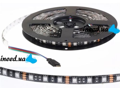 Світлодіодна USB стрічка 5 м з пультом Rope-Lights SMD5050 IP65 різнокольорова неонова гнучка c RGB контролером у силіконі Чорна SMD-5050 5м