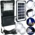 Portable Solar Charging Station Gdlite GD-07A Rechargeable LED flashlight povebank with lights, solar panel Power Bank USB 30W