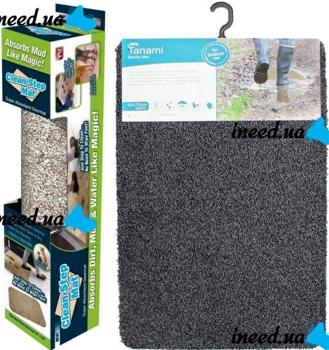 Супер впитывающий коврик Clean Step Mat придверный напольный ковер 70Х45 см в прихожую и ванную для впитывания грязи и влаги из микрофибры для обуви