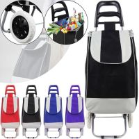 Household two-wheeled trolley Stenson MH-1897 up to 30 kg, Folding wheelbarrow Trolley small 35x30x95 cm bag with handle for groceries