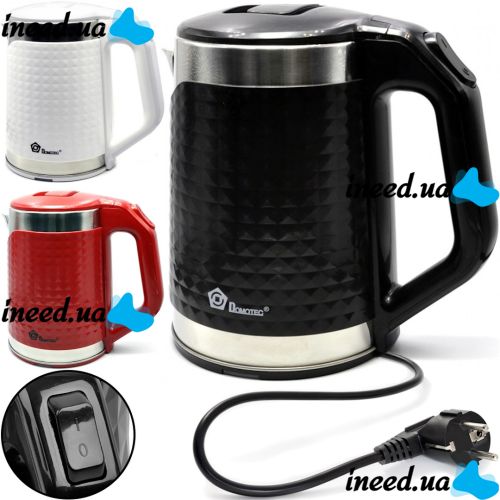 Electric kettle Domotec MS-5027 2.2L Disc Electric Kettle with Automatic Shutdown and overheating Protection for kitchen 2000W