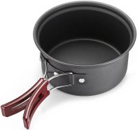 Travel tableware set AL-300 3 in 1 camping set frying pan, saucepan for 2-3 people made of anodized aluminum for cooking DS-300