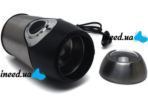 Electric coffee grinder Domotec MS-1107 150W rotary grinder of coffee beans, nuts and spices, manual kitchen coffee mill MS1107 Grey