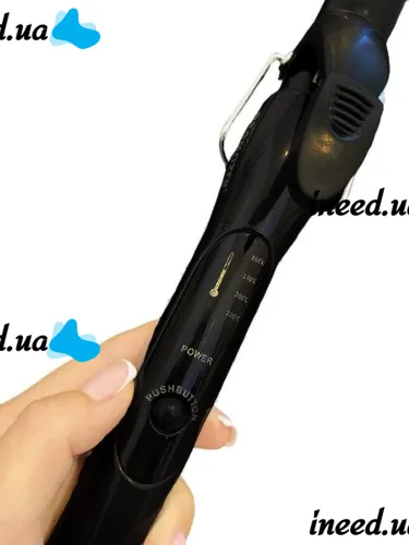 Professional cone curling iron for hair styling with a Pro Mozer MZ-6627 clip with titanium coating and thermostat, ProMozer Curling Iron