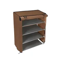 Складна тканинна Полиця шафа для зберігання взуття Shoe Cabinet a-5 90x56x27 см 4 полиці, пилозахищена Полиця органайзер каркасний 5556 HCX 7688