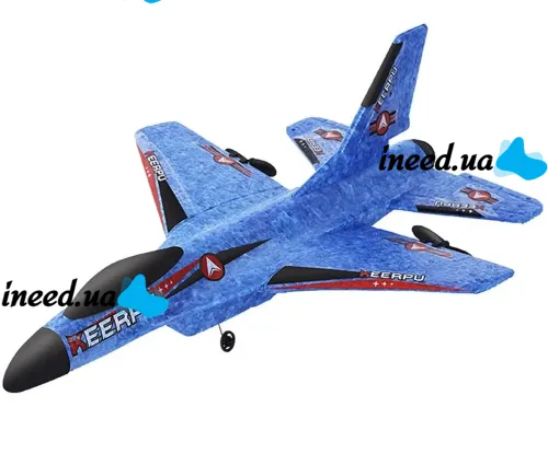 Radio-controlled aircraft fighter Keerpu FOAM A682 with Remote control, Airplane glider SU35 radio-controlled A-682 foam Blue