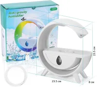 Антигравітаційний зволожувач повітря нічник Anti-Gravity Humidifier T00K8 з RGB підсвічуванням, Дифузор 350мл з крапельним ефектом від USB Білий