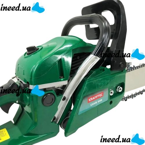 Gasoline chainsaw Krafftec KRA-5800 7 hp 45 cm bar for trimming trees and cutting firewood, Chainsaw Adeytos 18" inch 58cm3 Green