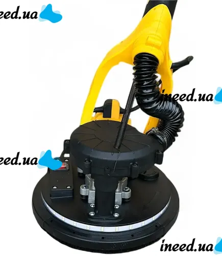 Шліфувальна машина з подовжувачем DeWalt SFMEE500S 215мм з пилозбірником для стін і стель, Шліфувальна машина жираф Деволт з пилососом і підсвічуванням від мережі