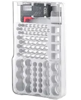 Organizer storage case for batteries and accumulators Battery Master AND584 with tester BT-168 for 93 pcs, Plastic case box with hinged lid