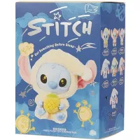 Children's plush surprise toy Labubu Stitch Eat Something 16cm, Soft collectible Labubu Stitch keychain figurine in pajamas for kids