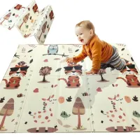 Children's double-sided educational Folding Thermo Mat Zoo Height Meter 180x200x1 cm, Thermal mat, Play mat with height measurement for children