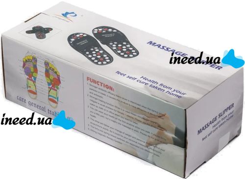 Масажерні ортопедичні шльопанці Foot Reflex з акупунктурним ефектом 36-45 розмір, масажні рефлекторні тапочки для стоп ніг Massage Slippers
