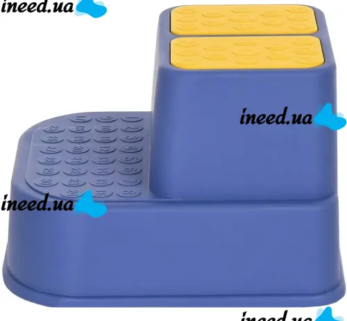 Children's Two-stage Pituso Footrest for Bathroom , Stool for 2 Steps to the Toilet with Anti-slip Coating for Children Blue
