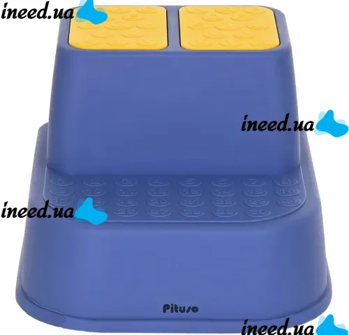 Children's Two-stage Pituso Footrest for Bathroom , Stool for 2 Steps to the Toilet with Anti-slip Coating for Children Blue