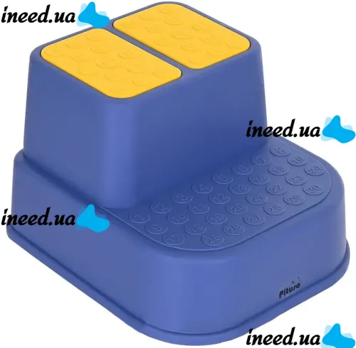 Children's Two-stage Pituso Footrest for Bathroom , Stool for 2 Steps to the Toilet with Anti-slip Coating for Children Blue
