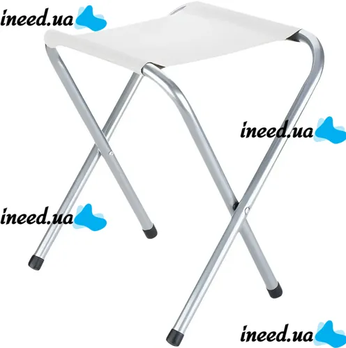Туристичний складаний стілець Stool Folding Table NA-16 - 2024 до 80 кг для кемпінгу, розкладна табуретка 30х34х35 см для риболовлі та пікніка Білий