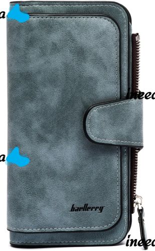 Жіночий замшевий гаманець Baellerry Forever N2345 Blue Jeans жіноче міні портмоне на 10 відділень для купюр і дрібниці 19х10. 5 см блакитне