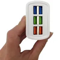 Мережевий зарядний пристрій Travel Charger Adapter 5g на 6 USB портів 3.1 а, зарядний адаптер блок живлення з функцією швидкої зарядки телефону Білий
