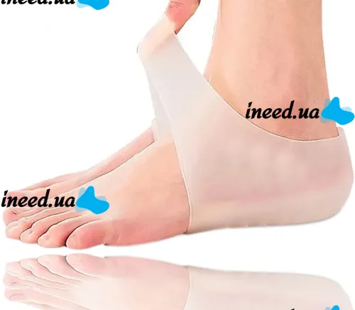Silicone half insoles Fastlaces ZGD-4 for heel to increase height 4 cm, Gel insoles overlays supinator silicone socks