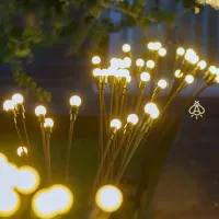 Вуличний садовий світильник Solar Sunari Lamp FLS-89 Світлячок 10 LED на сонячній батареї теплий білий, Ландшафтний ліхтар 72 см для саду
