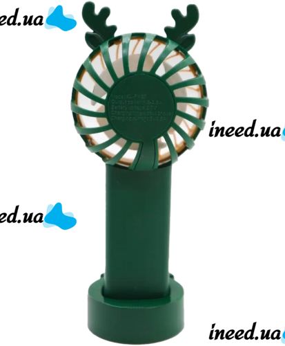 Настільний акумуляторний вентилятор з ріжками Mini Fan KL-FN20 з підсвічуванням і підставкою під телефон, Ручний міні вентилятор від акумулятора