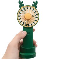 Настільний акумуляторний вентилятор з ріжками Mini Fan KL-FN20 з підсвічуванням і підставкою під телефон, Ручний міні вентилятор від акумулятора