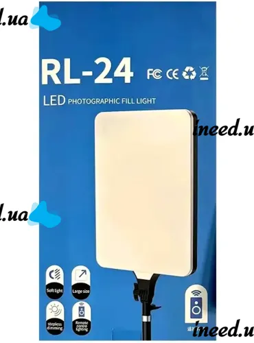 LED rectangular lamp Ring Light RL-24 100W LED spotlight 39x27cm 3 modes of light with remote control for studio photo and video shooting from the network