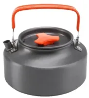 Camping cooking AL-600 Travel Cookware Set for 15 items kettle 3 pots frying pan and kitchen utensils in a camping case