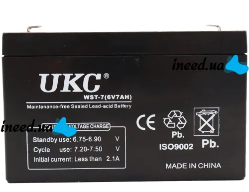 Gel BATTERY UKC 6V 7A lead acid battery