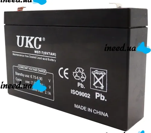 Gel BATTERY UKC 6V 7A lead acid battery