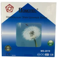 Electronic floor scale Domotec MS-2019 up to 180kg for weighing, Square glass scales with Led display for weighing Domotec up to 180kg