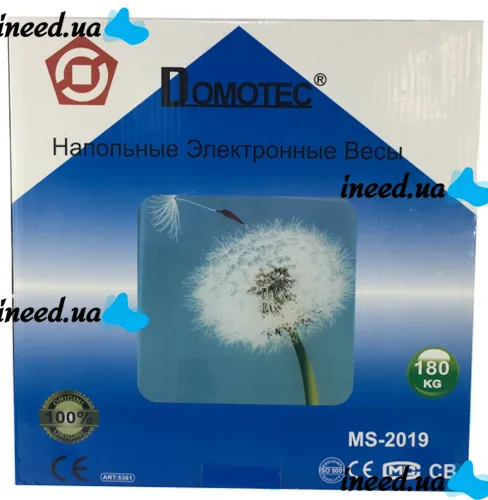 Electronic floor scale Domotec MS-2019 up to 180kg for weighing, Square glass scales with Led display for weighing Domotec up to 180kg