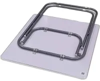 Tourist Folding Square Table Square Folding Table 60x60x70 cm for Picnic, Folding Aluminum MDF Table for Camping Brown