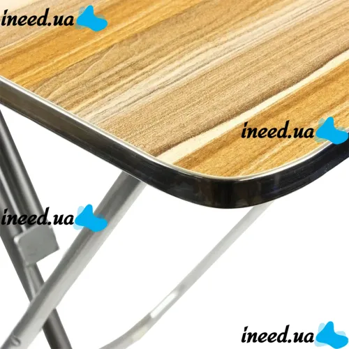 Tourist Folding Square Table Square Folding Table 60x60x70 cm for Picnic, Folding Aluminum MDF Table for Camping Brown