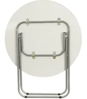 Tourist Folding Round Table Round Folding Table 60x70 cm for Picnic, Folding Aluminum MDF Table for Camping and Garden Brown