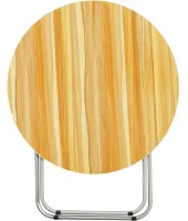 Tourist Folding Round Table Round Folding Table 60x70 cm for Picnic, Folding Aluminum MDF Table for Camping and Garden Brown