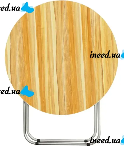 Tourist Folding Round Table Round Folding Table 60x70 cm for Picnic, Folding Aluminum MDF Table for Camping and Garden Brown