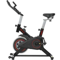 Atleto ES-7622K Mechanical Exercise Bike (up to 100 kg) with a display for heart rate, calories, and time; Spin bike for cardio workouts and rehabilitation