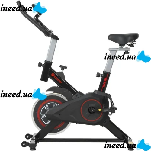 Atleto ES-7622K Mechanical Exercise Bike (up to 100 kg) with a display for heart rate, calories, and time; Spin bike for cardio workouts and rehabilitation